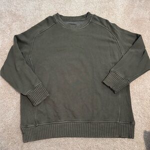 Aerie Green Crewneck Sweater Oversized Fit